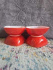 12oz Red Pyrex Hostess Set Square Bowls Set of 4 #410