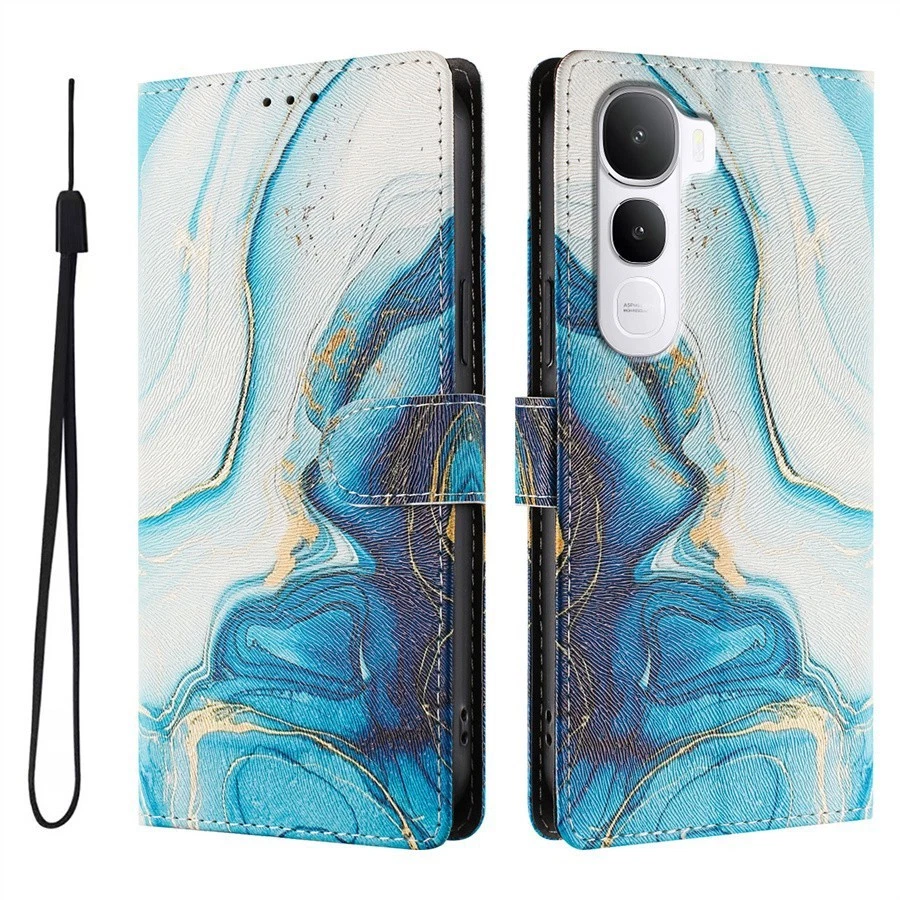 Funda billetera de cuero con flor de gato para teléfono Vivo V60 V50 S30 S18 S17 Y19 Y56 S16 Foto 2 de 4