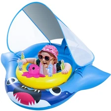 Onory Baby Pool Float with Canopy Infant Baby Swimming Pool Floats for 6-36 Mon