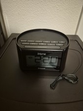 iHome iBT230 Bluetooth Audio Dock Alarm Clock FM Radio Black Compact Tested