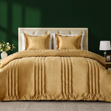 King Velvet Comforter Set 3 Piece Luxury Bedding Set