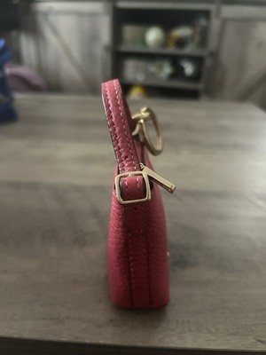 Coach Pink Mini Bag Charm Key Clip Designer Logo Zipper Accent
