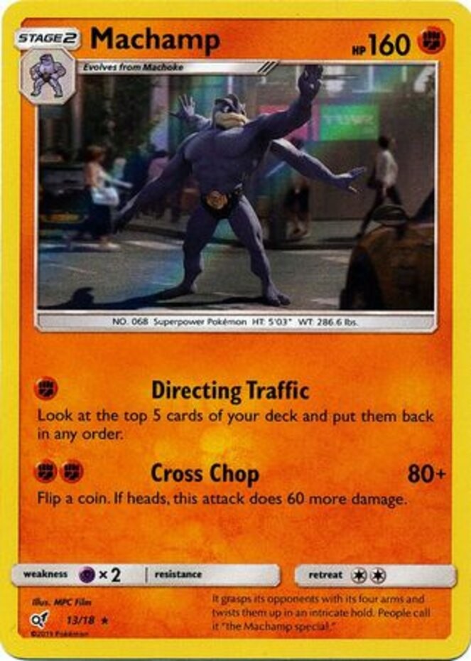 1x Machamp - 13/18 - Rare Moderately Played Pokemon SM09.5 - Detective Pikachu