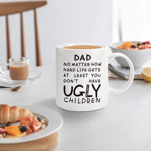 Fathers Day Dad Gifts from Daughter Son Wife: 11oz Funny 11 Ounces, White - Picture 2 of 7