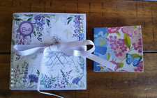 2 Handmade Scrapbook Junk Journals Folios Albums 5.5" 3" Floral Theme