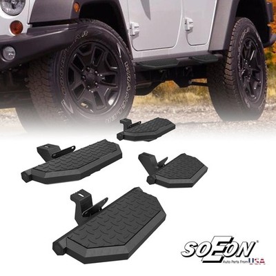 4PCS Running Boards For 2007-2018 Jeep Wrangler JK JKU 4 Doors Sport Utility