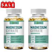 Magnesium Citrate 400mg Capsules Super Strong Effective Vegan Capsules 240 Pills