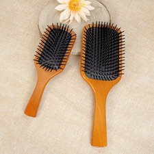 Wooden Paddle Hair Brush Set - Scalp Massage, Anti - Static Detangling, For All