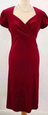 M&S Vintage 1940s 1950s Style Red Velvet Cruise Wedding Party Dress Size 8 