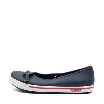 crocs Damen ballerina bow schuhe blau synthetik pflegeleicht ballerinas EU 37,5