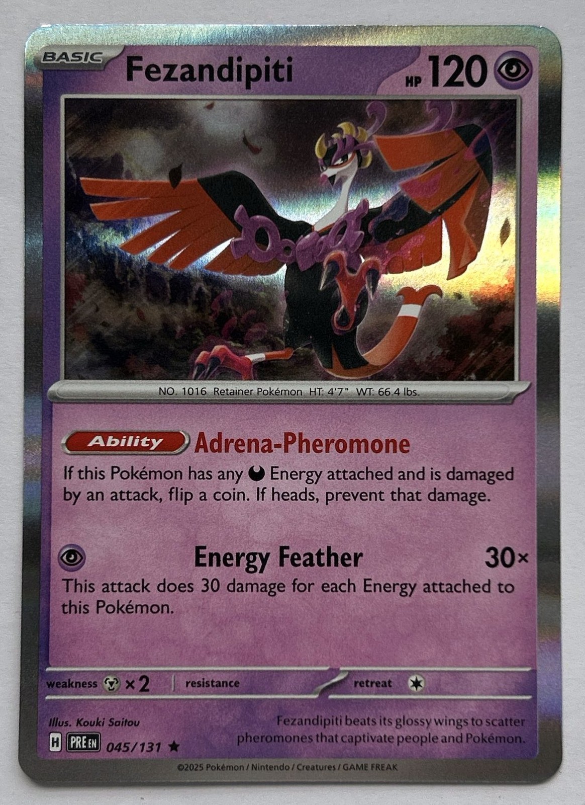 Fezandipiti 045/131 Holo Rare SV: Prismatic Evolutions Pokemon Holo LP
