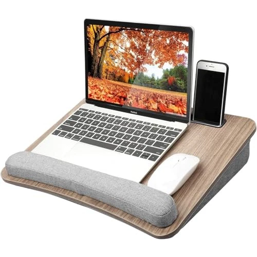 HUANUO PORTABLE LAP LAPTOP DESK WITH PILLOW CUSHION, FITS 15.6" LAPTOP - GRAY - Image 2 of 4