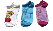 Image of DISNEY FROZEN JUNIOR 3 PACK CHARACTER SOCKS SIZE UK 1-6 GIRLS ELSA ANNA GLITTER