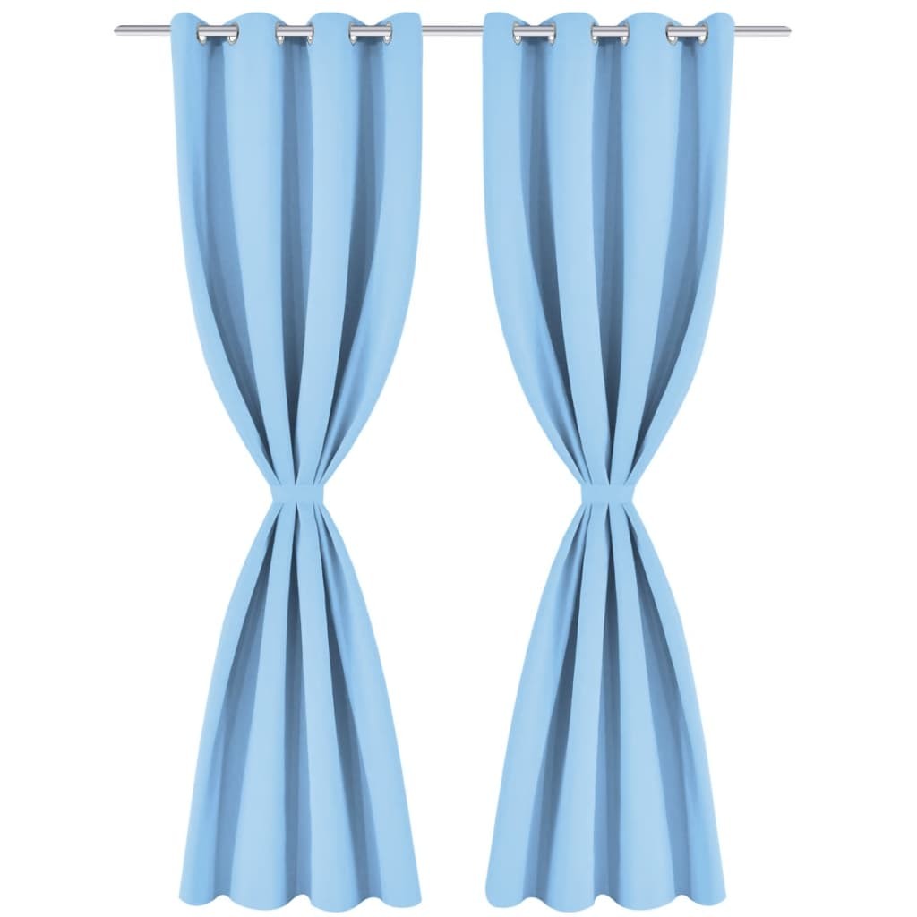 2 Tende Turchese Oscuranti 135x175 cm - Montaggio Rapido Occhielli