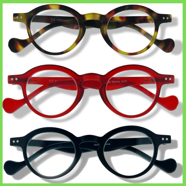Occhiali da lettura vista riciclo rotondo presbiopia uomo nero