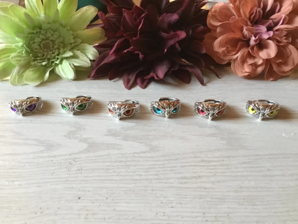 Ring "Eule/Adler" antiksilber verschiedene Farben verstellbar