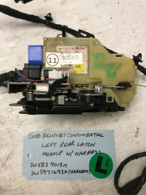 06 07 08 Bentley Continental Flying Spur LEFT REAR DOOR LATCH WIRING 3W5839013H
