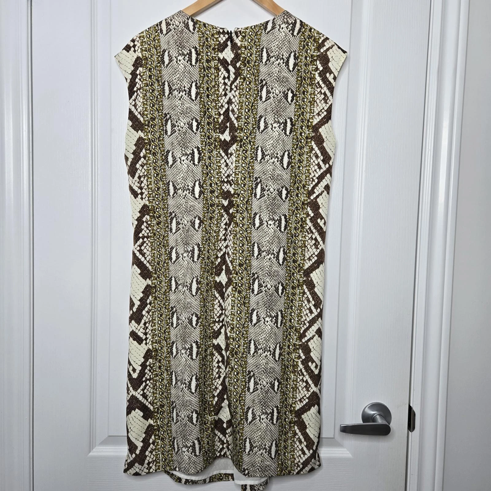 Abito Michael Kors donna 14 stampa serpente cambio lunghezza ginocchio senza maniche catena