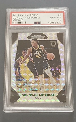 DONOVAN MITCHELL 2017-18 PANINI PRIZM MOSAIC ROOKIE RC GEM MINT PSA 10 #5🔥