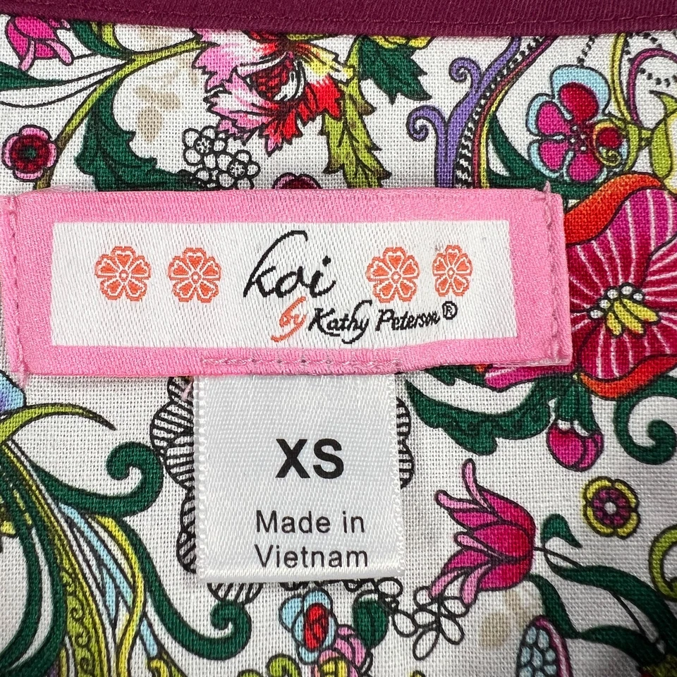 Blusa Médica Koi Justine XS Extra Pequeña Púrpura Manga Corta Cuello en V Médica Foto 2 de 4