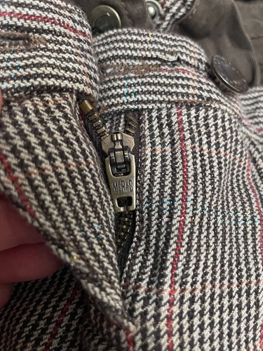 Pantalones capri de carga JUST CAVALLI Y2K marrón a cuadros algodón lana correas con hebilla IT 38 - Imagen 15 de 22