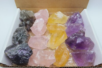 Quartz Collection Amethyst Citrine Rose Quartz Smoky Quartz 16 Piece Specimens