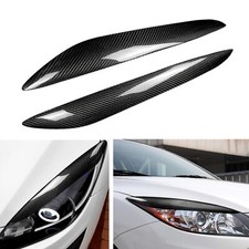 For 2010 2011-2013 Mazda 3 Carbon Fiber Headlights Eyelids Eyebrows Cover Pair