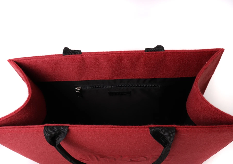 NUEVO CON ETIQUETAS KITON Napoli BOLSO SHOPPER cachemir puro cardenal rojo extralujo Italia Foto 4 de 4