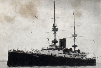 Postcard Royal Navy Battleship HMS Mars Photo - c1903