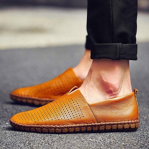 Cuero De Vaca Para Hombre Mocasines Mocasines Sin taco Sandalia barcos  hecho a mano zapatos talla 38 ~ 47 | eBay