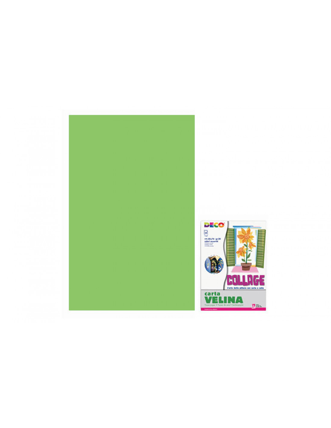 Cwr – Carta Velina 21 Grammi Verde Chiaro 50×76 Cf.24 Fogli