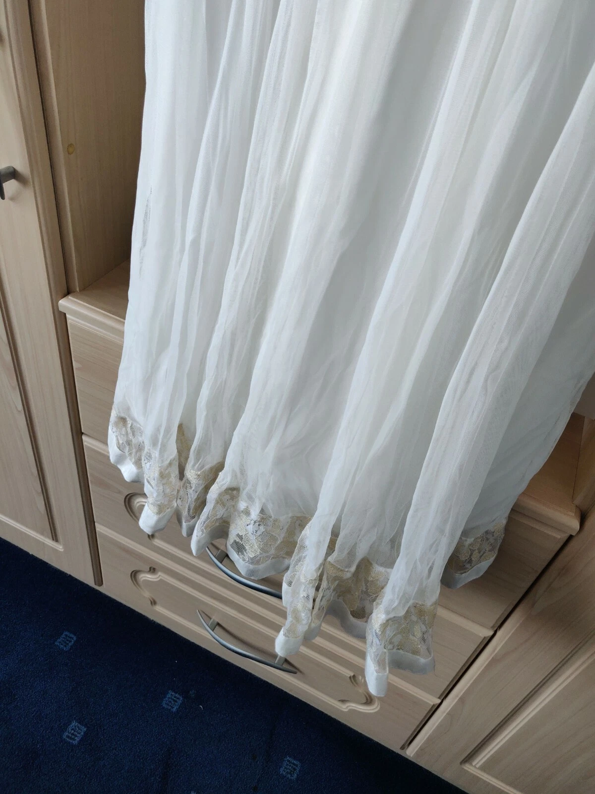 OFF WHITE Abito Anakali Churridar indiano bianco sporco Medium con chunni e pantaloni