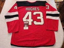 LUKE HUGHES signed DEVILS custom jersey JSA COA SIZE XL