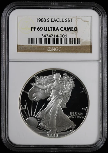 1988 S Proof Silver Eagle NGC PF 69 Ultra Cameo