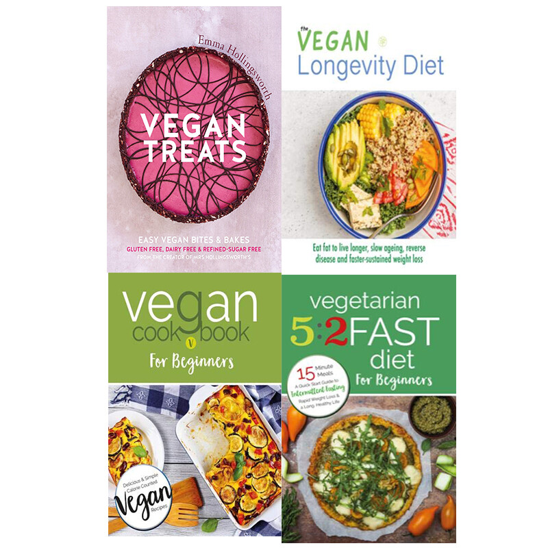 Vegan Treats,Longevity Diet,Cookbook For,Vegetarian 5 4 Books Collection Set New