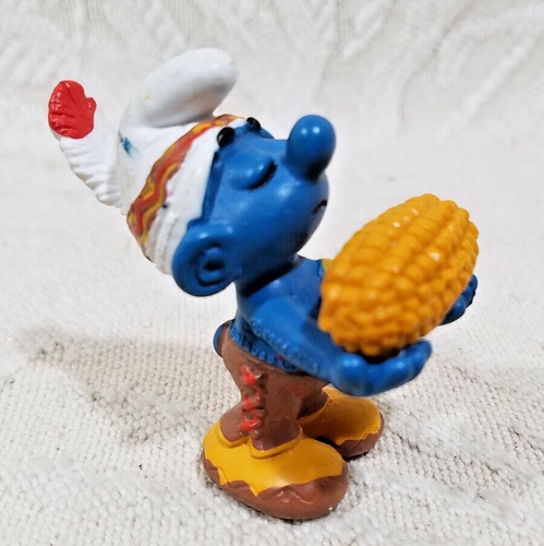RARO 1984 PITUFOS THANSGIVING MAÍZ PITUFO INDIO 20197 FIGURA DE COLECCIÓN COLECCIONISTA - Imagen 3 de 14