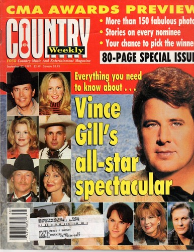 Country Weekly Magazine September 23 1997 Vince Gill CMA Awards Preview