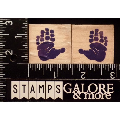 Inkadinkado Clear Rubber Stamps SET RIGHT & LEFT BABY KIDS HAND PRINTS #BIN6