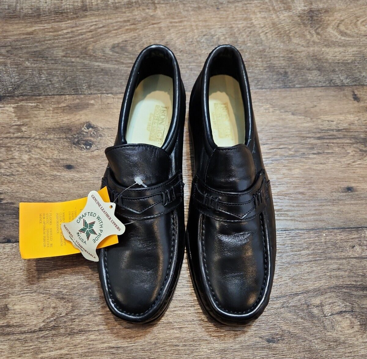 Iron Age Steel Toe Work Safety Black‎ Leather Penny Loafers LM82736 Mens 12W USA Iron Age Steel Toe Work Safety Leather Penny Loafers Mens 8  main image 2