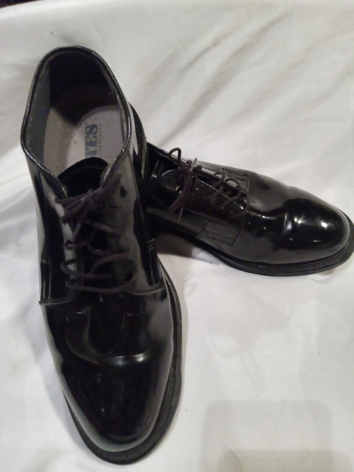 SAOLA Scarpe da uomo Bates MC9 90 nere lucide Oxford forze dell'ordine militari taglia 9 E