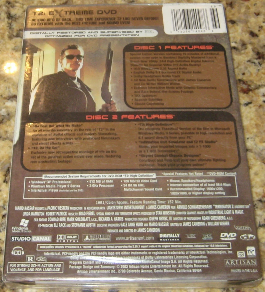 T2 - The Extreme DVD Edition (DVD, 2003, 2-Disc Set) - NEW & SEALED! - Image 2 of 2