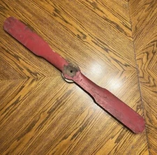 Vtg Antique? Made In USA 36” Wooden Red Airplane Propeller Aircraft 