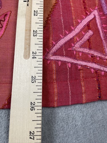 Coldwater Creek Women L Blazer Red Pink Artsy Embroidered Wood Buttons Mature - Picture 11 of 13