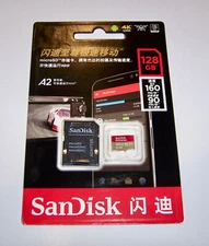 128GB SanDisk Extreme Micro SD Card Memory 128GBV30 XC I 4K UHD 160MB U3 128 GB
