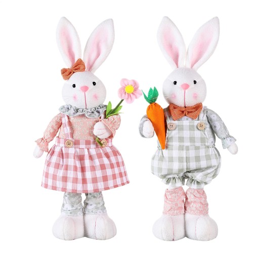 Easter Bunny Plush Bunny Plushie Retractable Legs 16.1 to 21.6in for Easter