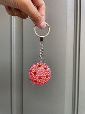 Handmade Bedazzled Pickleball Keychain