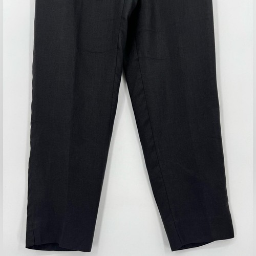 Pantaloni Talbots 100% lino irlandese tinta unita neri tasche foderati cintura passanti 4 - Foto 3 di 12