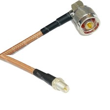 RG142 Silver N MALE ANGLE to RP-SMA FEMALE Coax RF Cable USA Lot