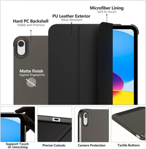 Smart iPad Case for 11th 10th 9th 8th 7th 6th 5th 4th 3rd 2nd Generation Air Pro - Picture 2 of 18
