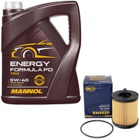 MotoröL Set 5W-40 5 Liter + ÖLfilter SH 452 P FüR Chevrolet Captiva Opel Vectra